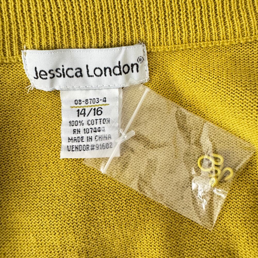 JESSICA LONDON Yellow Cropped Bolero Shrug Sweater Plus Size 14 16 NWOT - Picture 7 of 8
